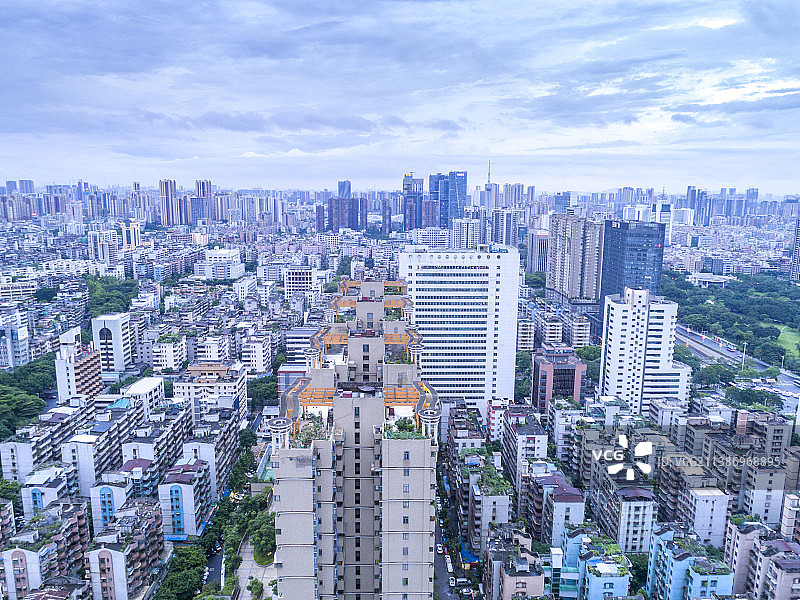 航拍佛山市禅城区城市天际线图片素材