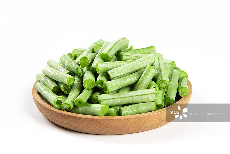 白底上切开的长豆角图片素材