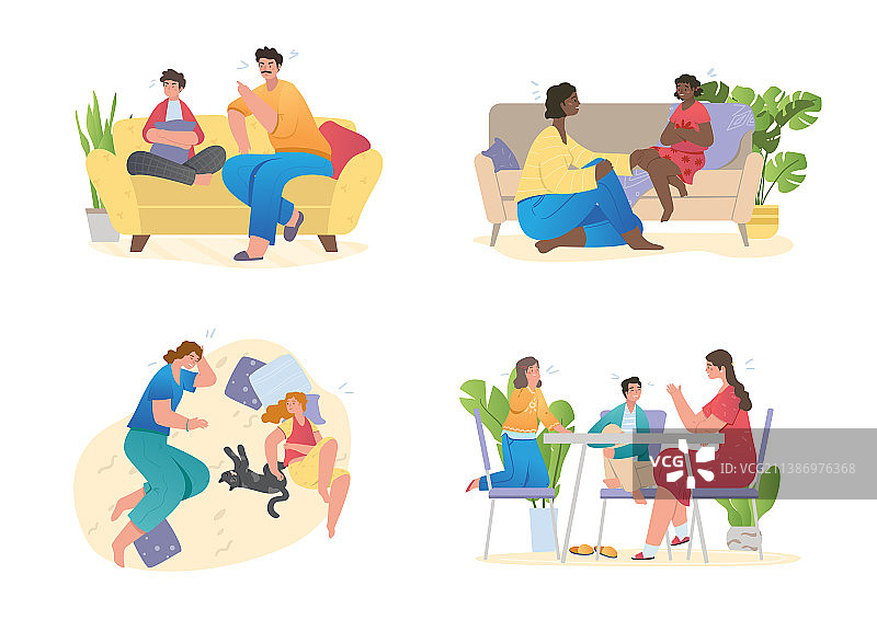 儿童和父母的休闲时光图片素材