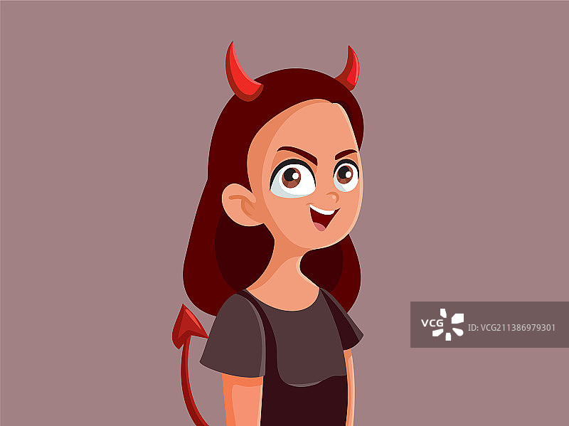 卡通邪恶少女图片素材