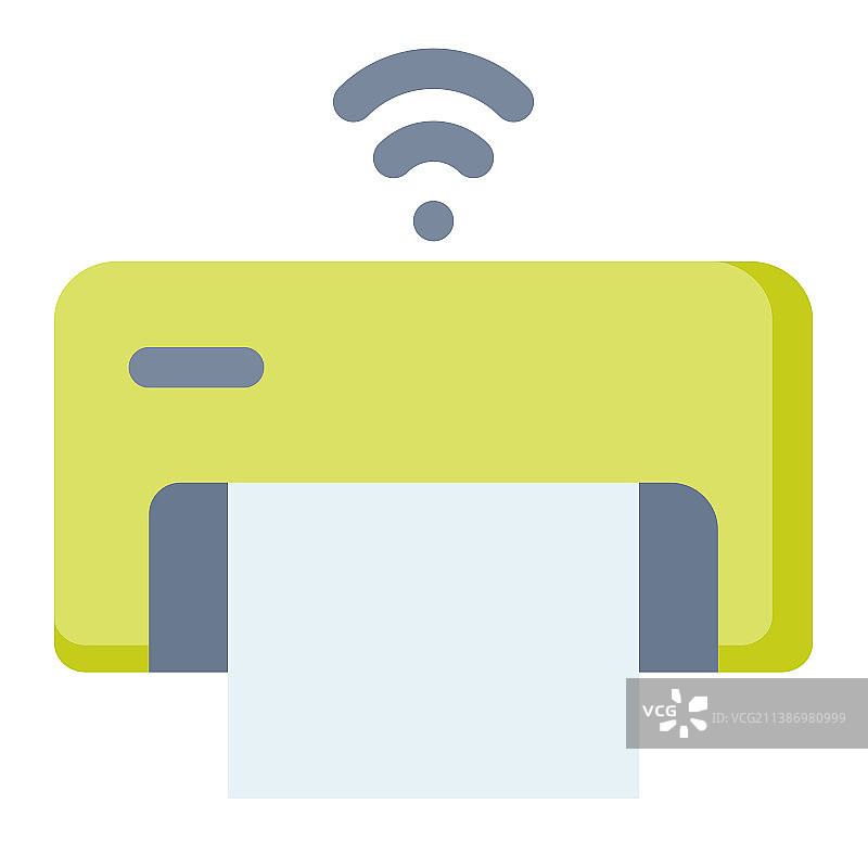 单个无线物联网Wi-Fi打印机图标图片素材