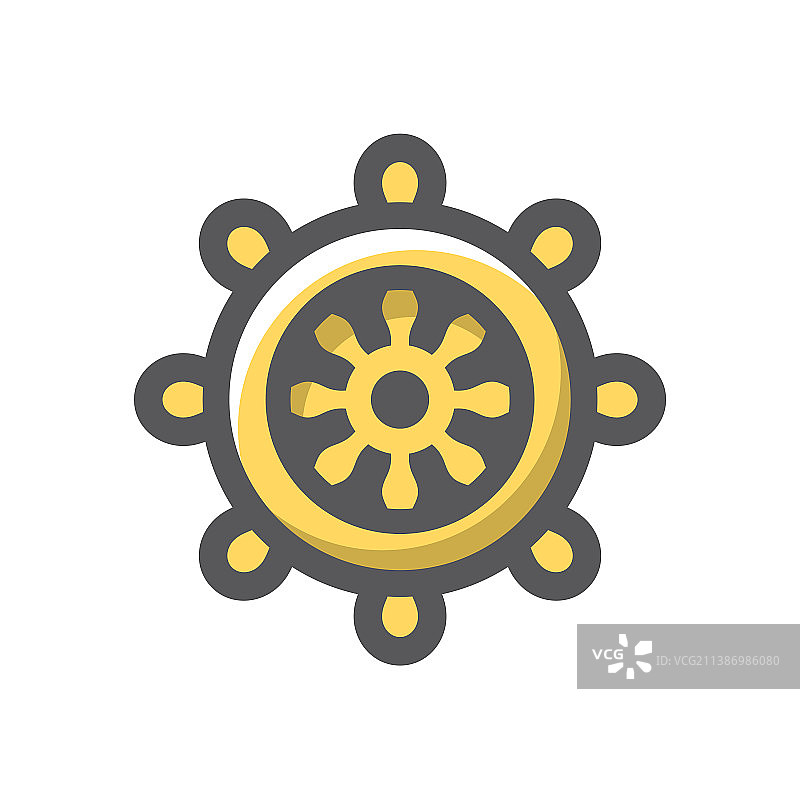 金色船舵图标卡通图片素材