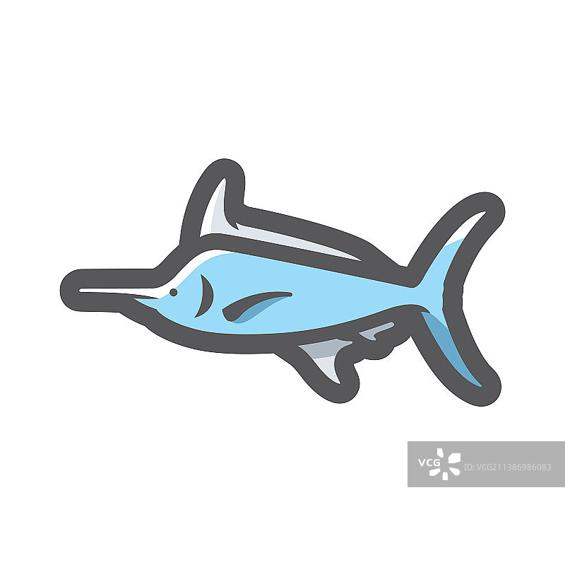 马林鱼大图标卡通图片素材