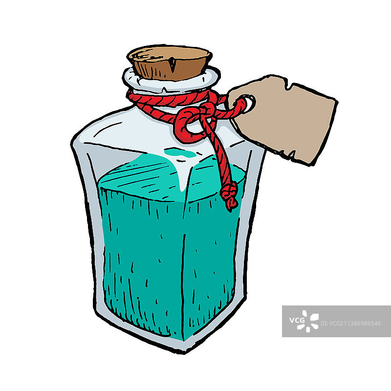 白色背景上的炼金术瓶子图片素材