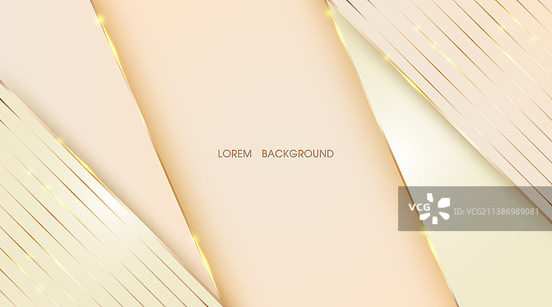 米色抽象层叠金色线条背景图片素材