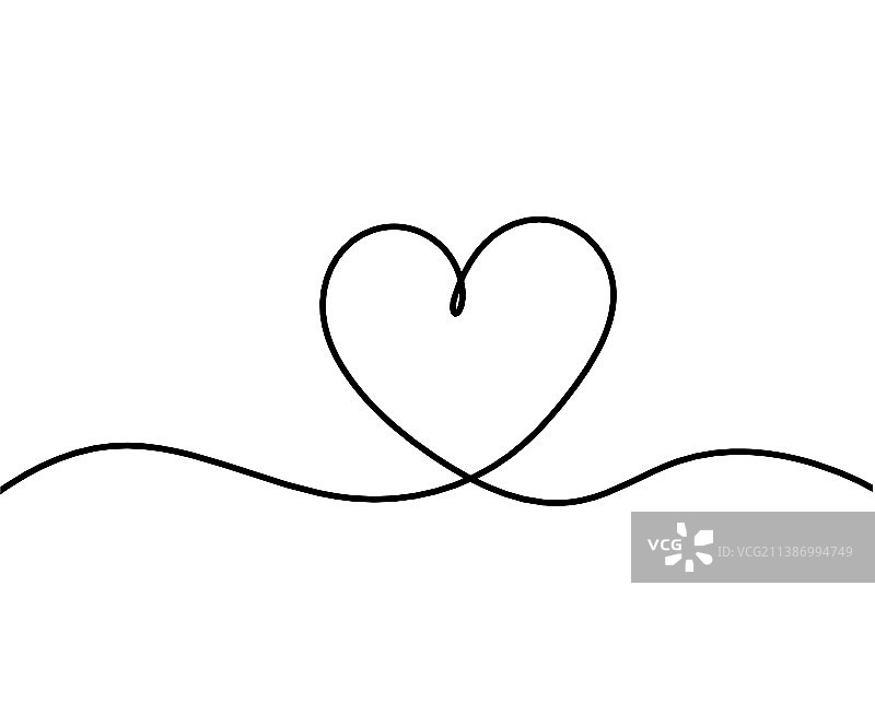 抽象心形连续线条画图片素材