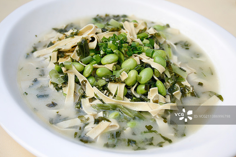 中餐美食-上汤鸡毛菜图片素材