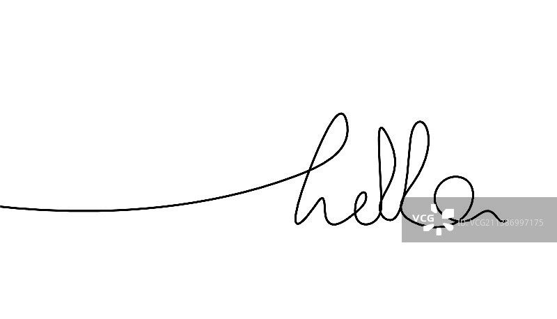 作为连续的线条绘制在白色背景图片素材