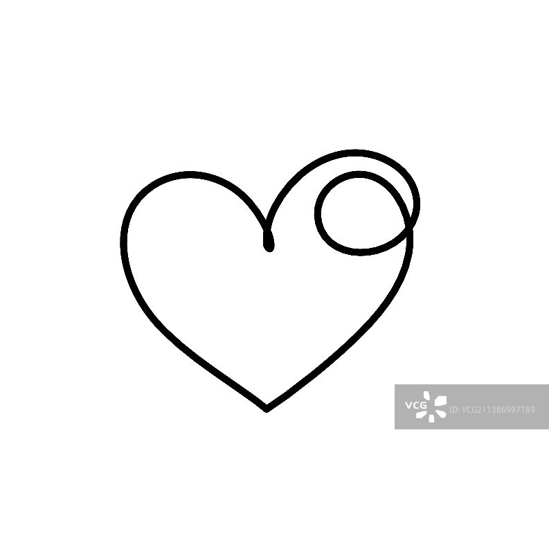 抽象心形连续线条图片素材