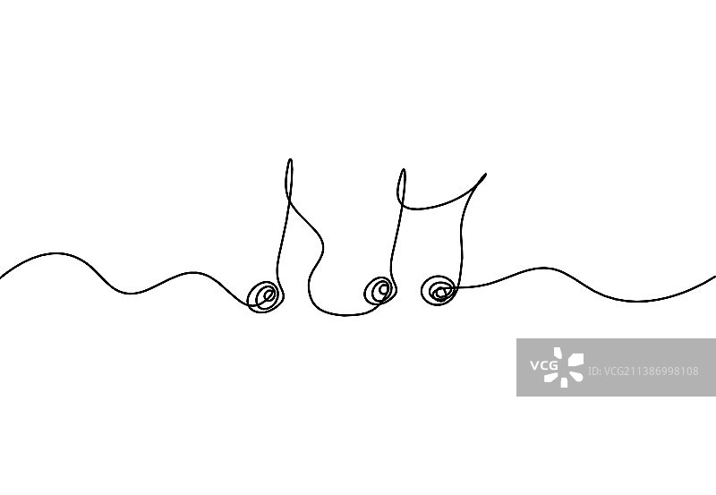 抽象全音符连续线条绘画图片素材