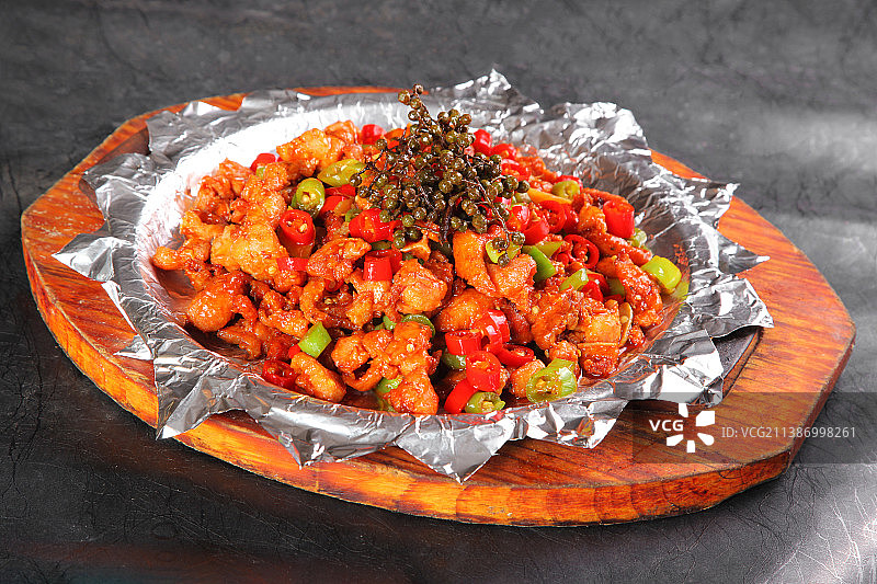 中餐美食-平锅香煎仔鸡图片素材