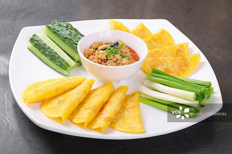 中餐美食-虾酱大饼图片素材