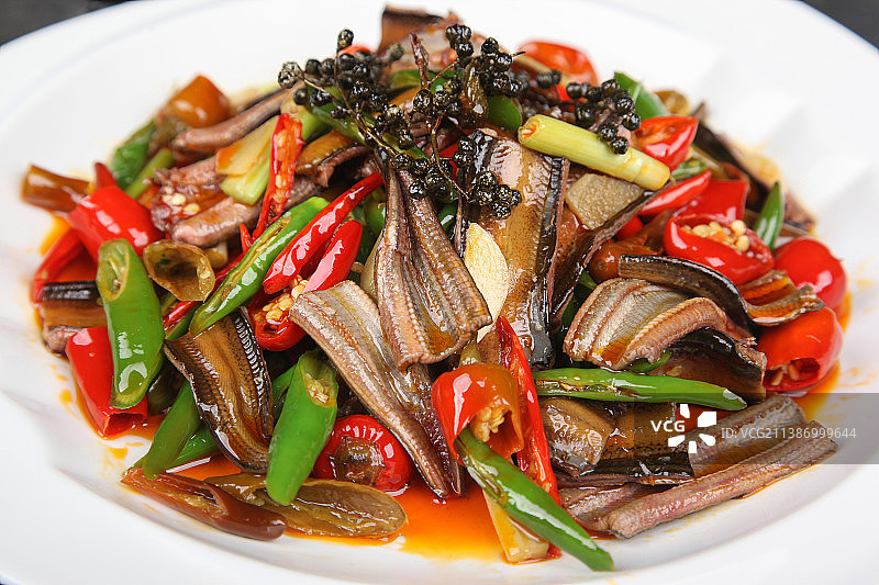 中餐美食-香辣炒鳝鱼图片素材