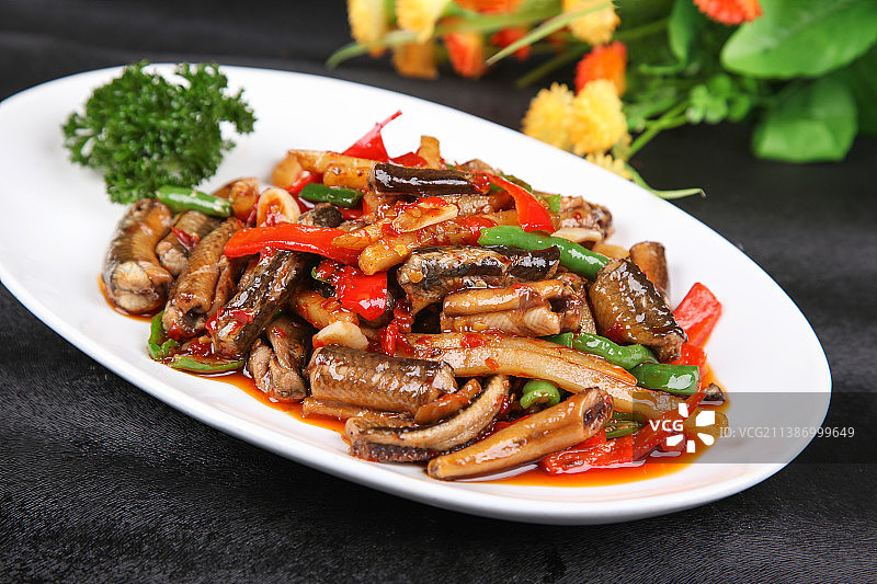 中餐美食-香辣炒鳝鱼图片素材