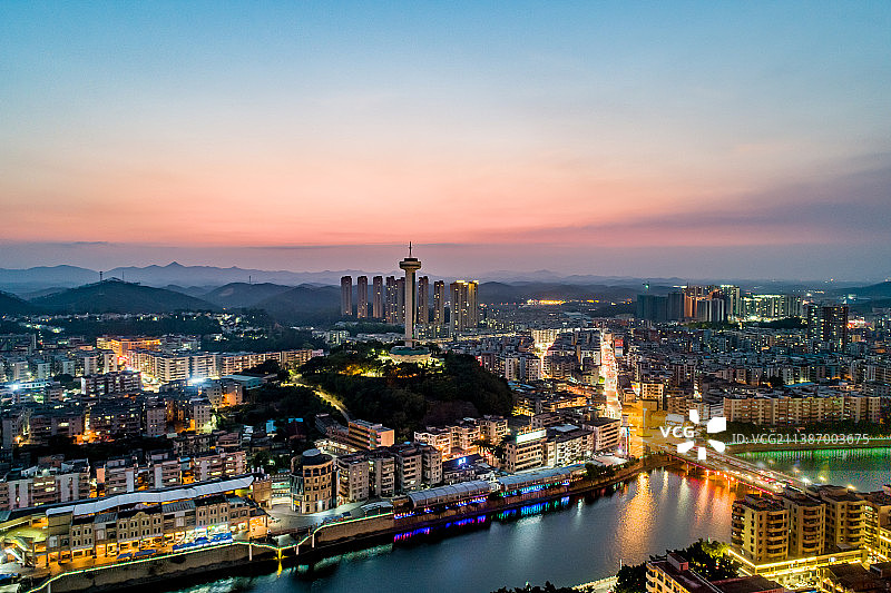 城市夜景航拍风光图片素材