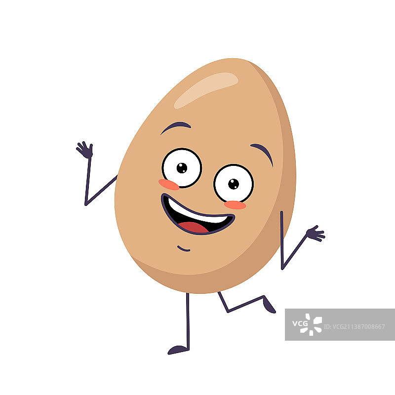 快乐跳舞的可爱鸡蛋角色图片素材