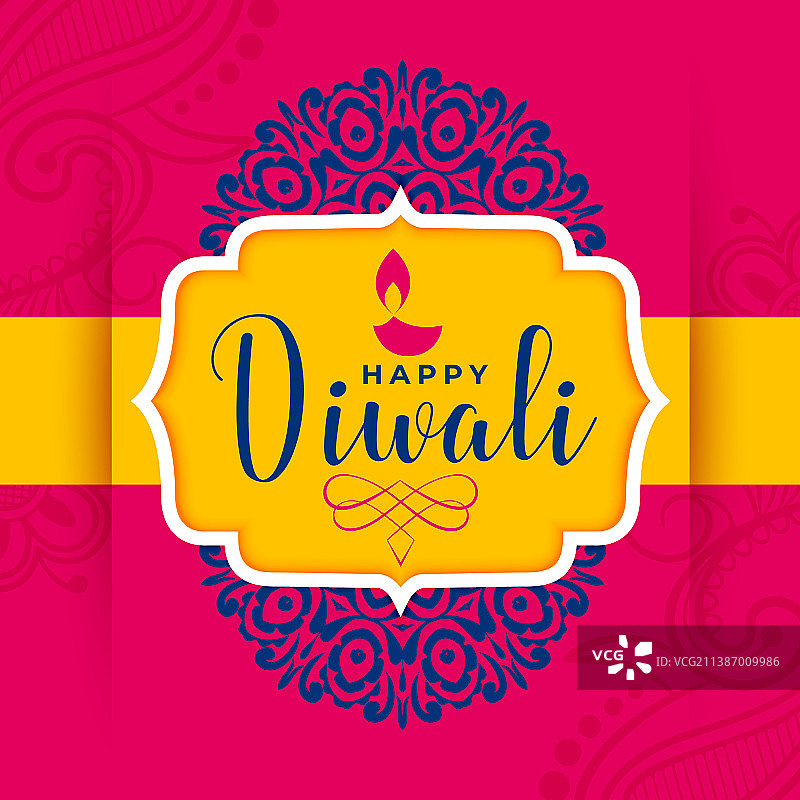 排灯节曼陀罗风格装饰网页banner设计图片素材