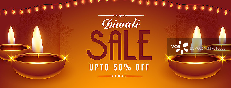 排灯节促销折扣横幅图片素材