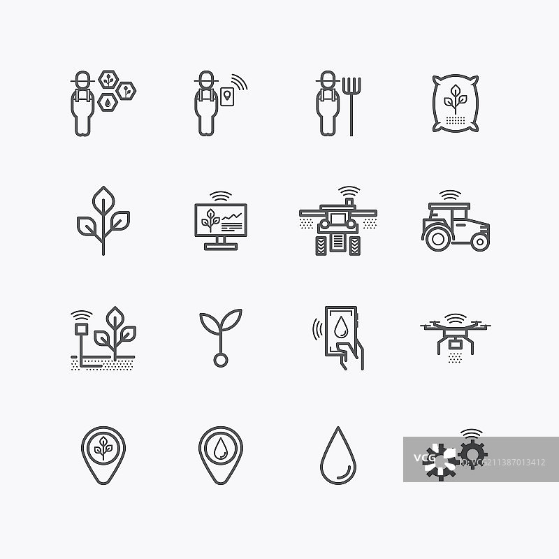 智能农业技术图标图片素材