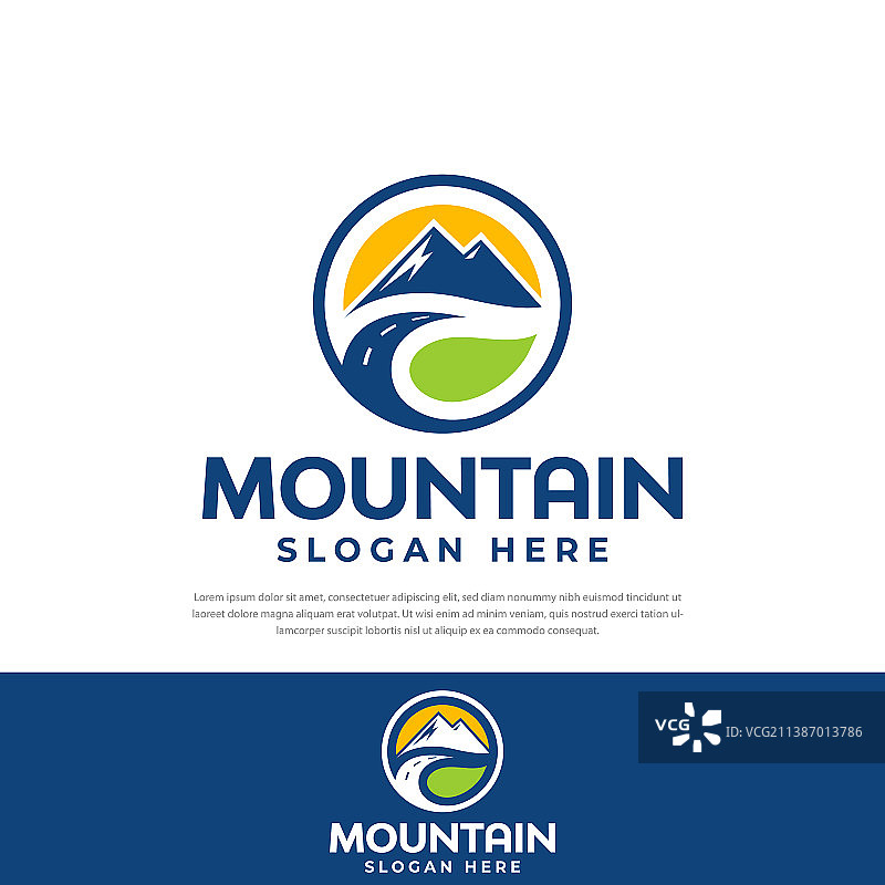 山谷日落标志图片素材