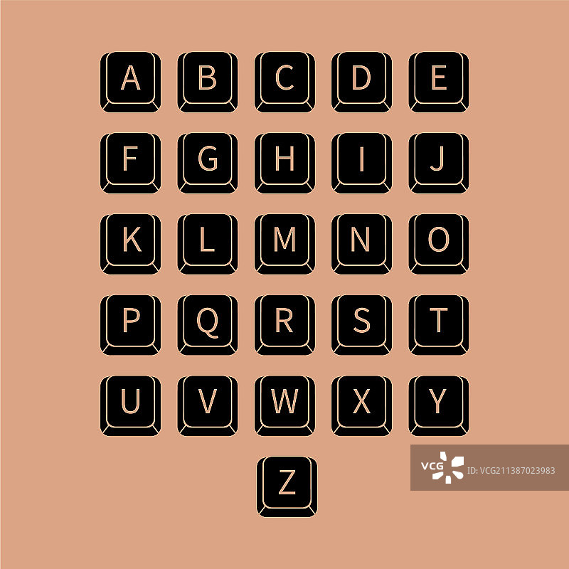 键盘按钮上的字母图片素材