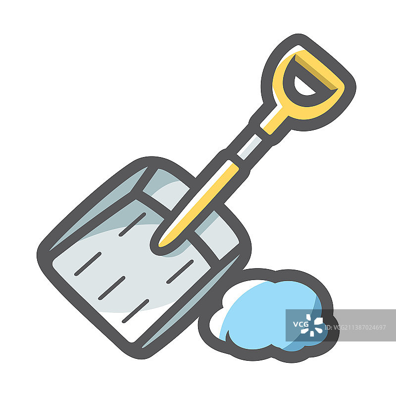 卡通雪铲清洁图标图片素材