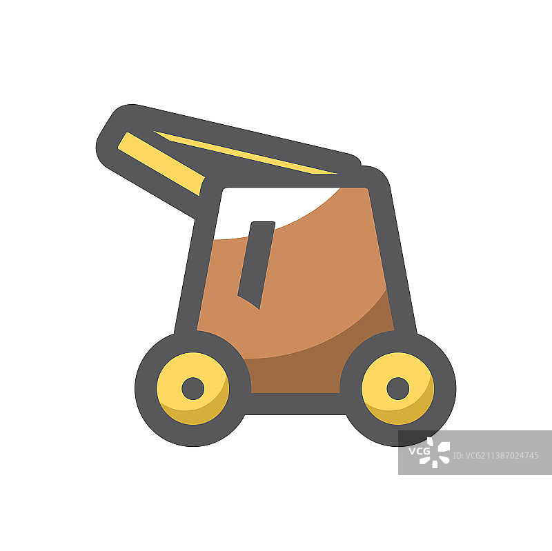 中世纪攻城塔卡通图标图片素材