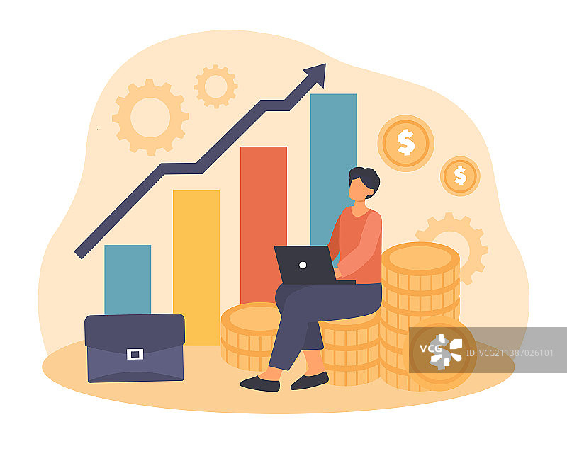 使用笔记本电脑的投资者图片素材