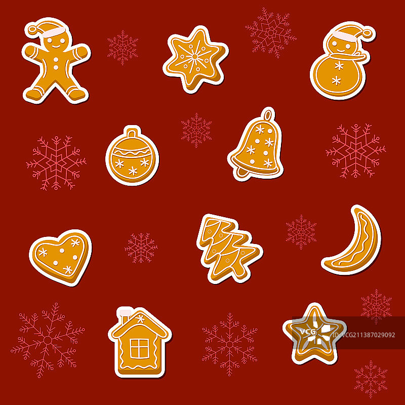 姜饼贴纸套装，含姜饼人星图片素材