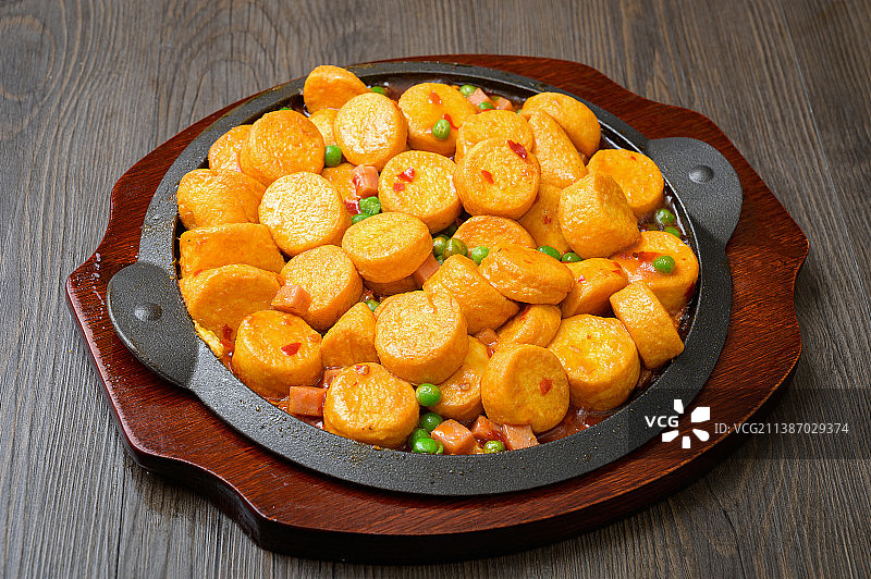 中餐美食-小炒鸡蛋豆腐图片素材