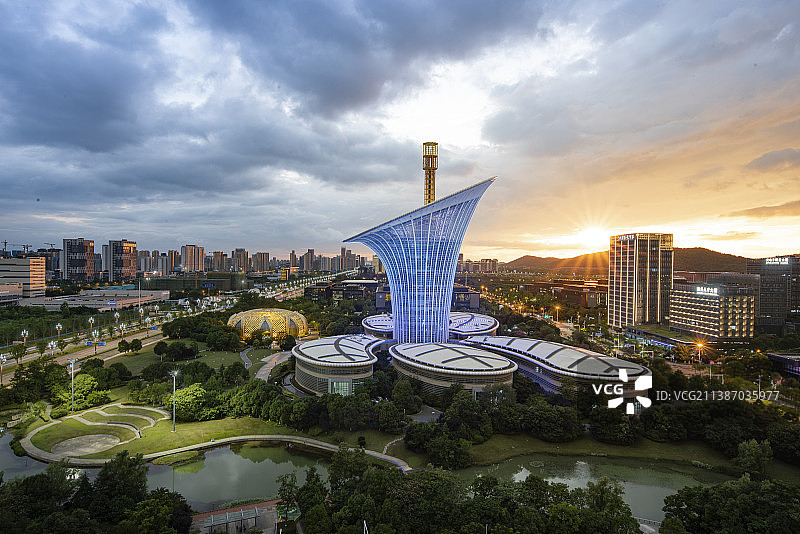 湖北省武汉市江夏区光谷武汉未来科技城武汉新能源研究院航拍图片素材