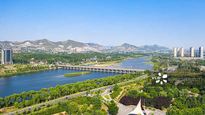 山东蒙阴县城市风光图片素材