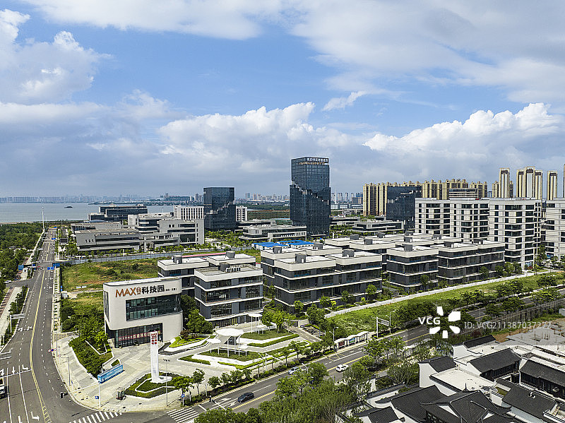湖北省武汉市江夏区MAX科技园航拍全景图片素材