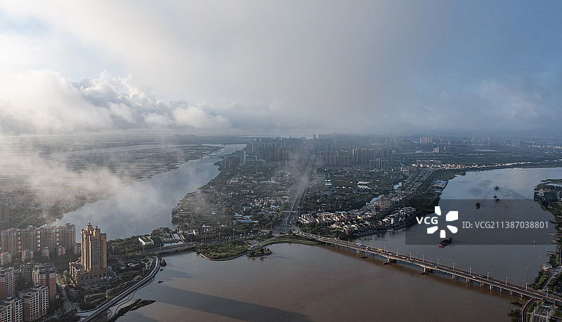 珠海斗门湖心新城航拍图片素材