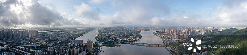 珠海斗门湖心新城航拍图片素材