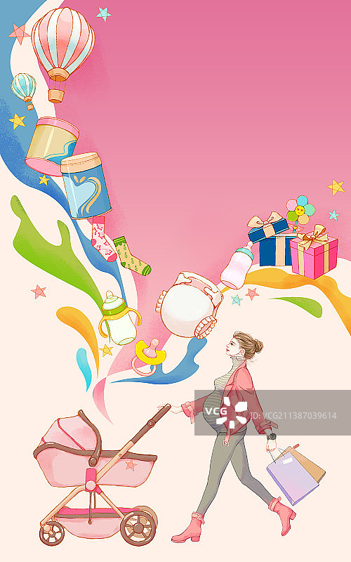 时尚辣妈购物图片素材