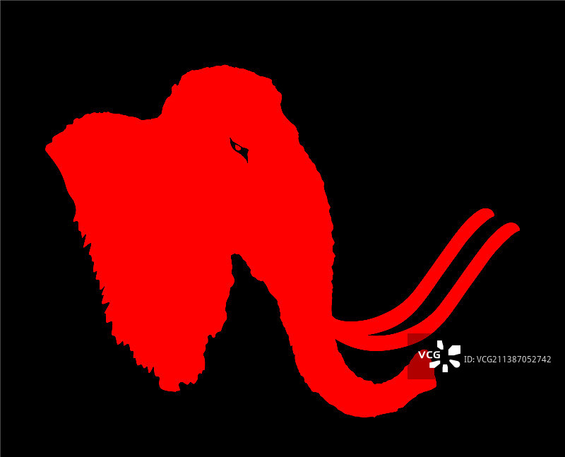 猛犸头剪影图片素材