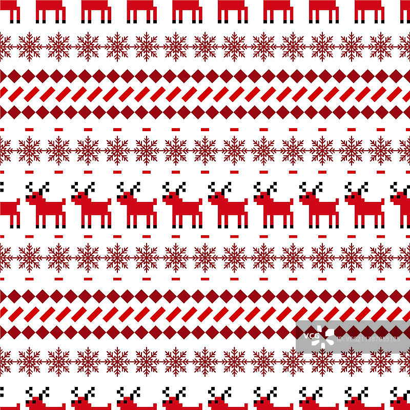圣诞冬季针织红白无缝图案图片素材