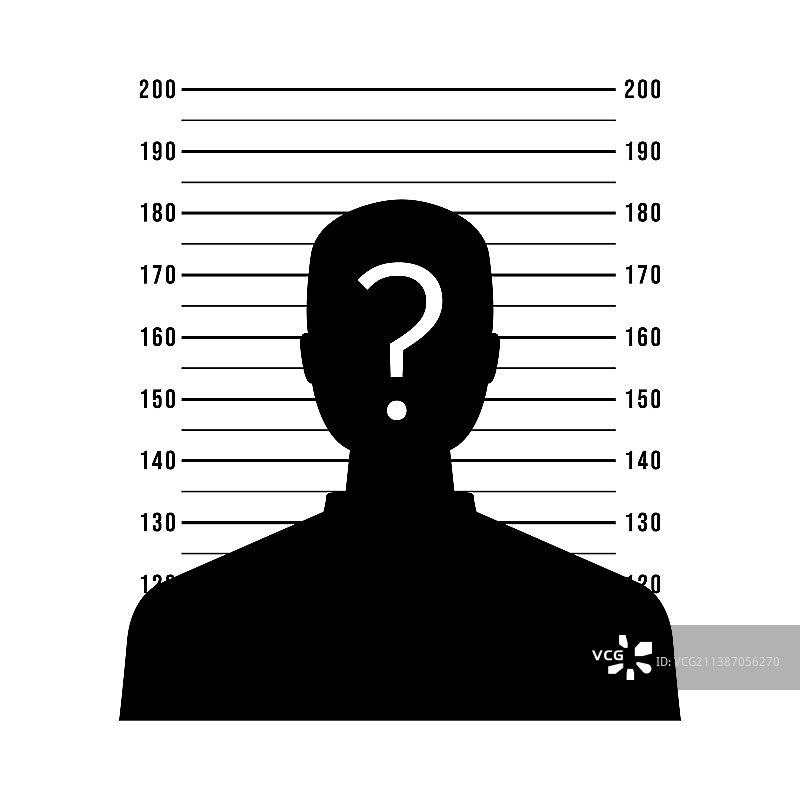 带问号的匿名男子轮廓图片素材