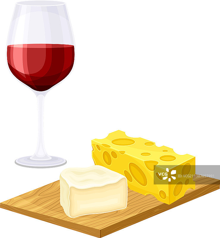 搭配奶酪的酒精饮品酒杯图片素材