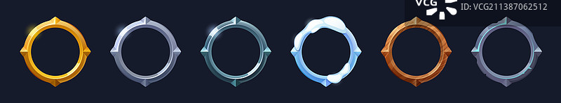 圆形UI游戏框架纹理圆圈图片素材