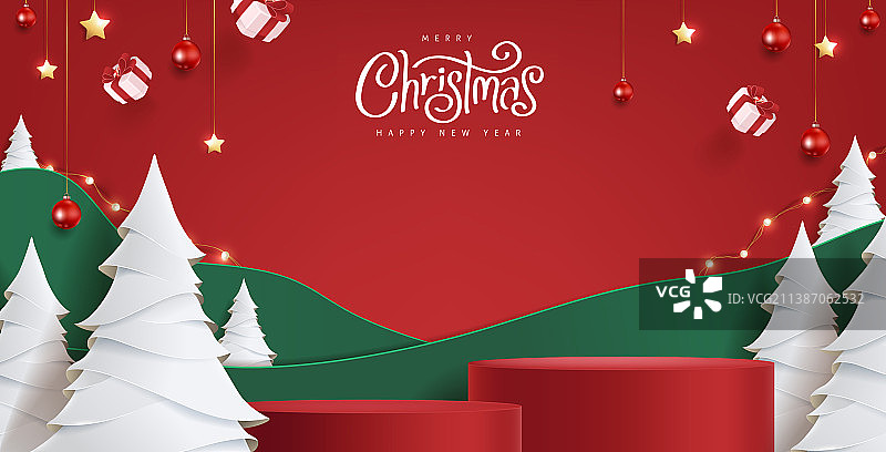 带有产品展示的圣诞节banner图片素材