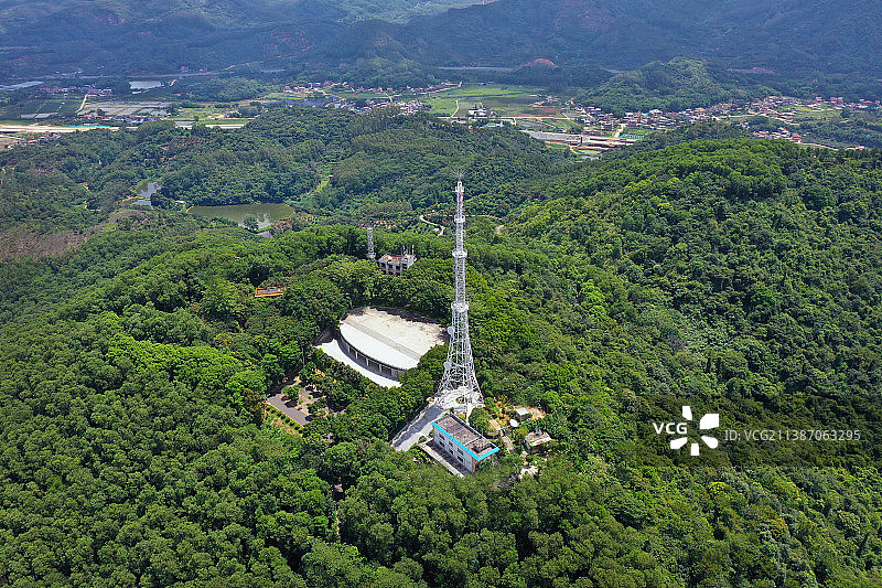 广东省广州市增城区东湖公园蕉石岭森林公园航拍图片素材
