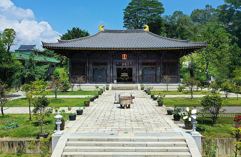 广东省广州市增城区正果佛爷寺航拍图片素材
