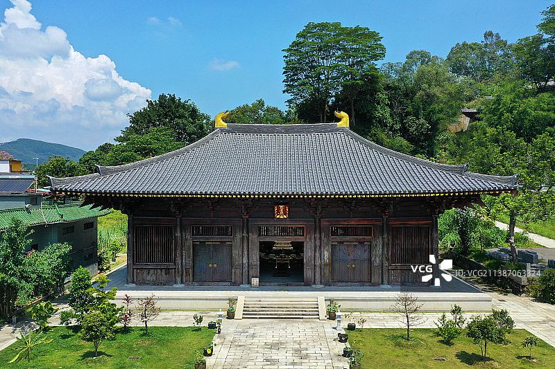 广东省广州市增城区正果佛爷寺航拍图片素材