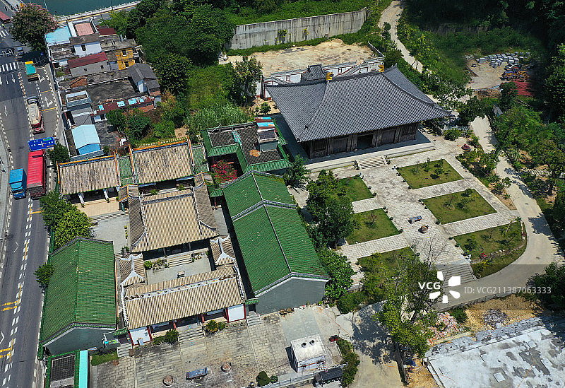 广东省广州市增城区正果佛爷寺航拍图片素材