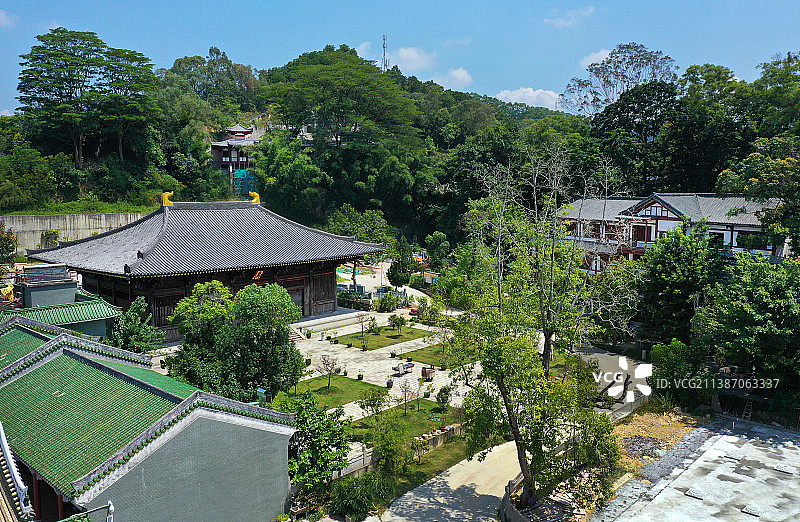 广东省广州市增城区正果佛爷寺航拍图片素材
