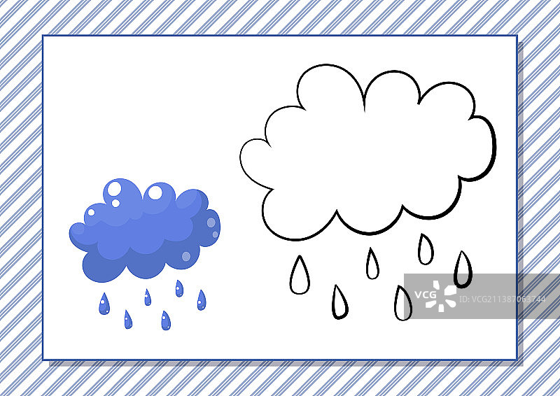 可爱卡通涂色书打印工作表图片素材