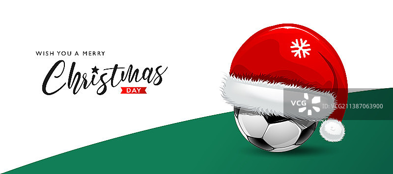 戴圣诞帽的足球图片素材