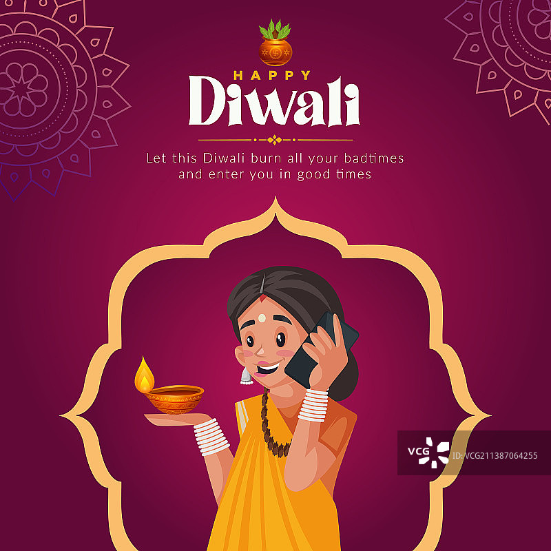 印度排灯节快乐banner设计图片素材